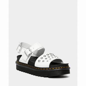 Dr Martens Voss Kožené Studded - Biele Sandale Damske, DR0399